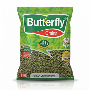 BUTTERFLY GREEN GRAM CLEANED 1KG