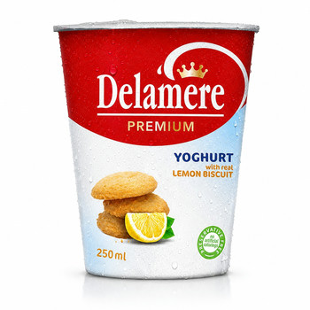 DELAMERE PREM FRUIT YOGHURT LEMON BIS 250ML