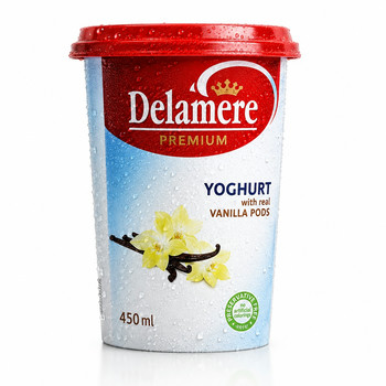 DELAMERE PREM FRUIT YOGHURT VANILLA 450ML