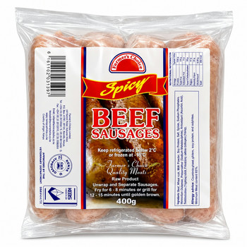 F&C SPICY BEEF SAUSAGES 400G