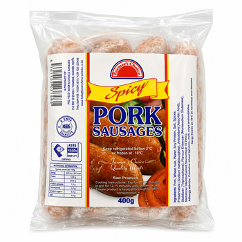 F&C SPICY PORK SAUSAGES 400G